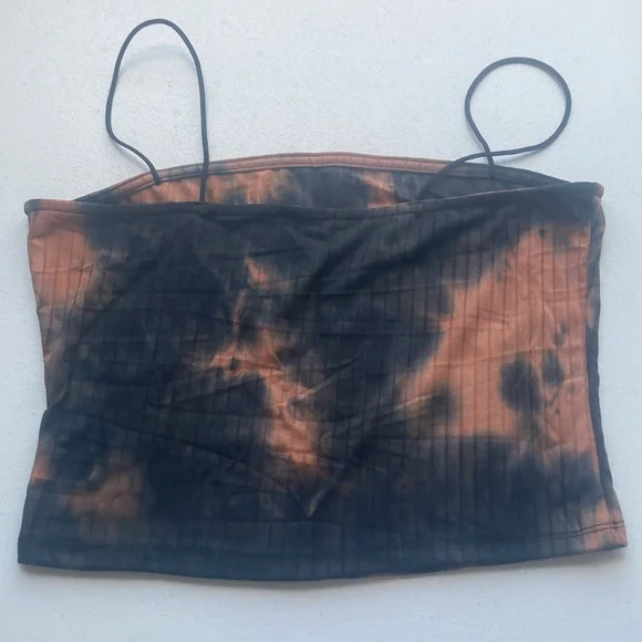 3/$12 Rue21 crop top tie dye print ribbed cropped bling BADDIE on front L jrs - Picture 8 of 13